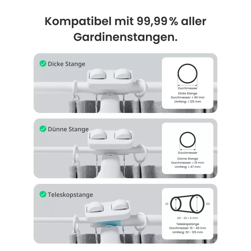 Switchbot Curtain Rod 3 (2025) motore intelligente per tende bianco
