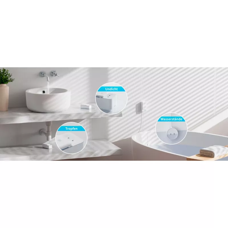 SwitchBot rilevatore di perdite d'acqua Wi-Fi con cavo sensore