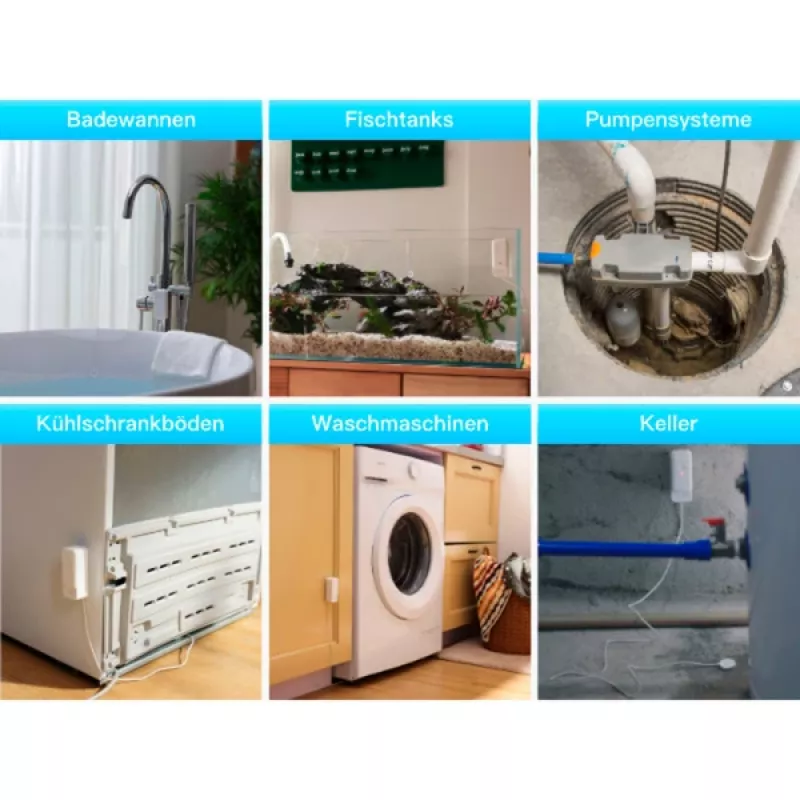 SwitchBot rilevatore di perdite d'acqua Wi-Fi con cavo sensore