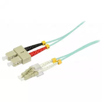 SYNERGY21 cavo patch in fibra ottica 10m LC-SC duplex 50/125µm OM3 LSZH aqua 2mm
