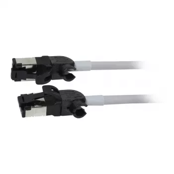 Synergy21 cavo patch RJ45, CAT6A 500MHz, 3m, grigio, S/FTP, Slimline rotondo d=4,5mm, TPE/LSZH (Superflex), AWG28, con connettore maschio CAT7, connettore maschio girevole