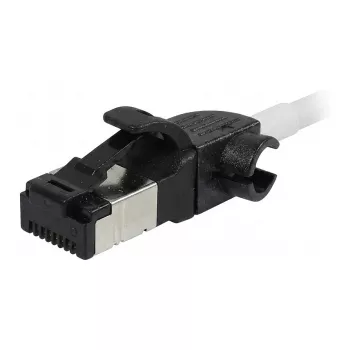 Synergy21 cavo patch RJ45, CAT6A 500MHz, 7,5m, bianco, S/FTP, Slimline rotondo d=4,5mm, TPE/LSZH (Superflex), AWG28, con connettore maschio CAT7, connettore maschio girevole