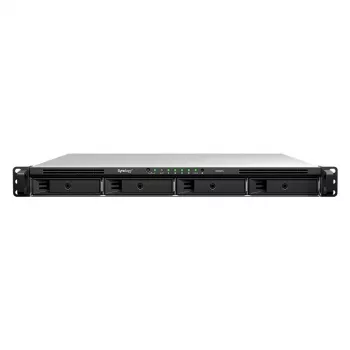 Synology RS826+ NAS rackmount 1U 4 vani, AMD Ryzen V1500B, 4GB DDR4 ECC, 4x 1GbE, senza dischi