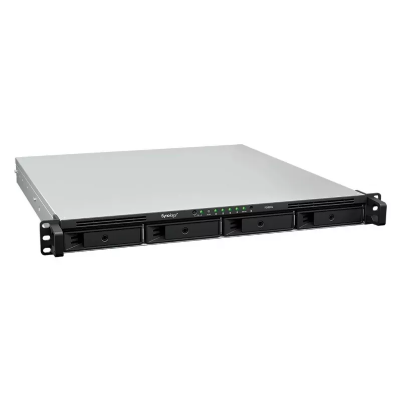 Synology RS826+ NAS rackmount 1U 4 vani, AMD Ryzen V1500B, 4GB DDR4 ECC, 4x 1GbE, senza dischi