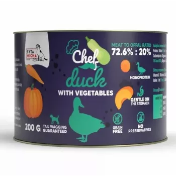 SYTA MICHA Chef anatra con verdure cibo umido mono per cani 200g