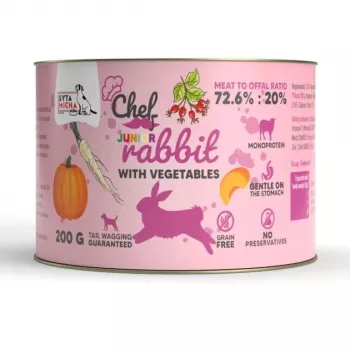 SYTA MICHA Chef Junior Coniglio con verdure Mono Cibo umido per cani 200g