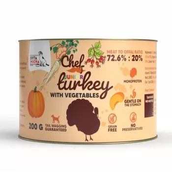 SYTA MICHA Chef Junior Tacchino con verdure Mono Cibo umido per cani 200 g