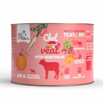 SYTA MICHA Chef Junior vitello con verdure cibo umido monoproteico per cani 200g