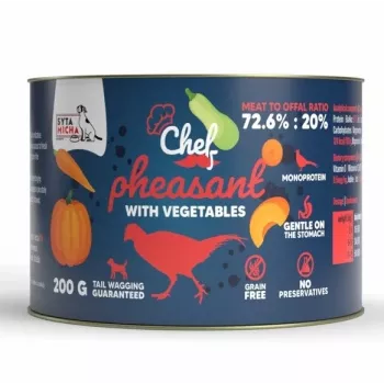 SYTA MICHA Chef fagiano con verdure cibo umido mono per cani 200g