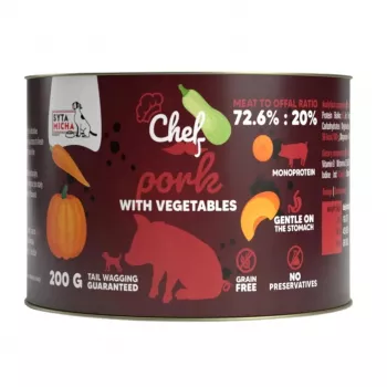 SYTA MICHA Chef Maiale con verdure Mono Cibo umido per cani 200g