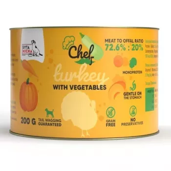 SYTA MICHA Chef tacchino con verdure cibo umido monoproteico per cani 200g