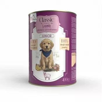Syta Micha cibo umido per cuccioli con agnello e carote - scatoletta 400g