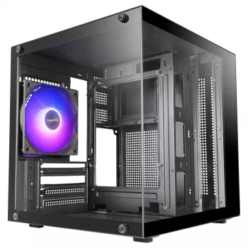 TACENS MARS MC-CUBE case Micro-ATX, nero, vetro temperato, ARGB, USB-C