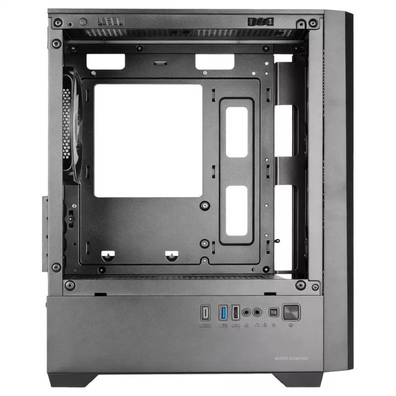 TACENS MARS MC-QUANTUM case Mid-Tower ATX con 3 ventole FDB da 120mm + 1 ventola ARGB da 120mm, USB-C, vetro temperato, nero