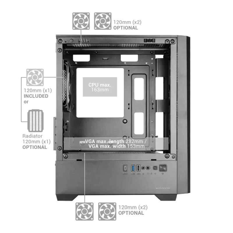 TACENS MARS MC-VECTOR Case tower Micro-ATX 4xARGB USB-C