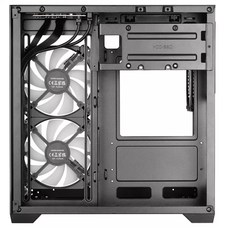 TACENS MARS MC-VIEW3 case Micro-ATX con 3x ventole ARGB, USB-C, vetro temperato