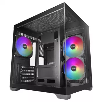 TACENS MARS MC-VIEW3 case Micro-ATX con 3x ventole ARGB, USB-C, vetro temperato