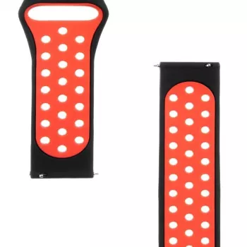 Cinturino tattico in silicone doppio 20 mm nero rosso