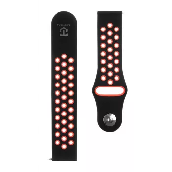 Cinturino tattico in silicone doppio 20 mm nero rosso