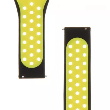Cinturino doppio in silicone tattico 20mm nero giallo