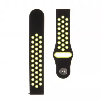 Cinturino doppio in silicone tattico 20mm nero giallo