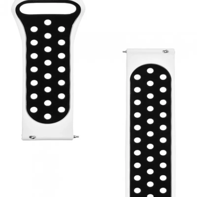 Cinturino doppio in silicone per orologio tattico 20mm bianco nero