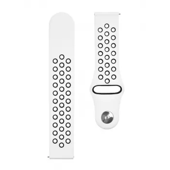 Cinturino doppio in silicone per orologio tattico 20mm bianco nero