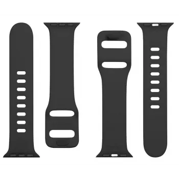 Cinturino in silicone tattico per Apple Watch 38/40/41mm con fibbia ad ardiglione nero
