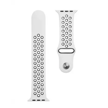 Tactical Apple Watch 42/44/45mm Doppio cinturino in silicone bianco nero