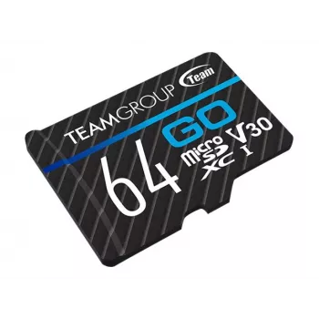 Team Group GO Card microSDXC 64GB UHS-I U3 Speed Class 10 V30 A1 con adattatore SD - nero