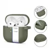 Tech-Protect Custodia in silicone con gancio per Apple AirPods 4 verde oliva
