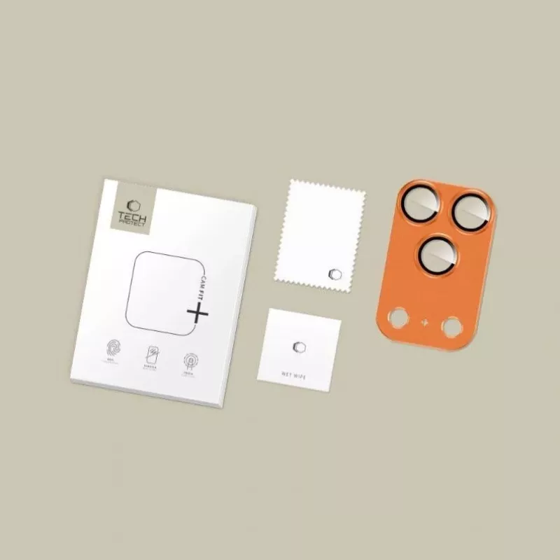 Tech-Protect CamFull Fit Protezione per obiettivo fotocamera per Apple iPhone 17 Pro, Cosmic Orange