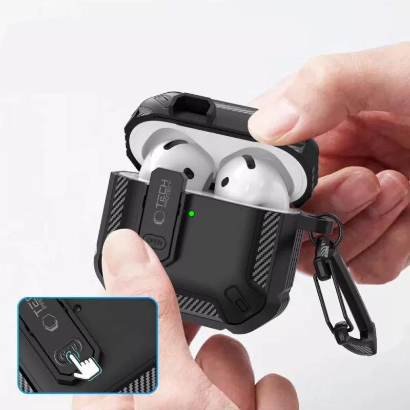 Tech-Protect Carbonox Case per AirPods 4 - nero