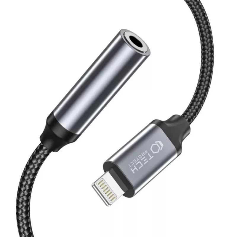 Tech-Protect adattatore da Lightning (connettore maschio) a jack 3,5 mm (connettore femmina) - bianco