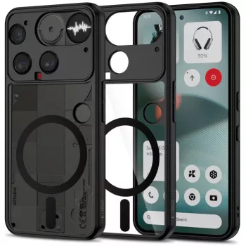Tech-Protect custodia MagMat MagSafe per Nothing Phone 3 - nero e trasparente