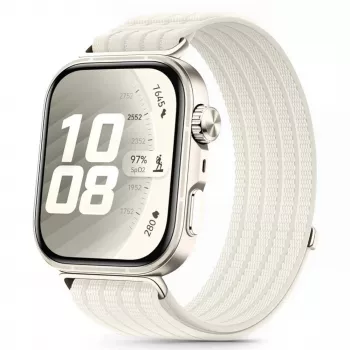 Tech-Protect cinturino in nylon per Huawei Watch Fit 3 / 4 / 4 Pro / 5 / 5 Pro - bianco