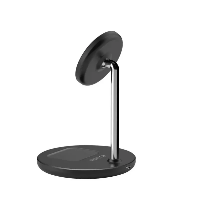 Caricabatterie a induzione Tech-Protect QI15W-A21 MagSafe 15W con supporto 2-in-1 per smartphone/auricolari - nero