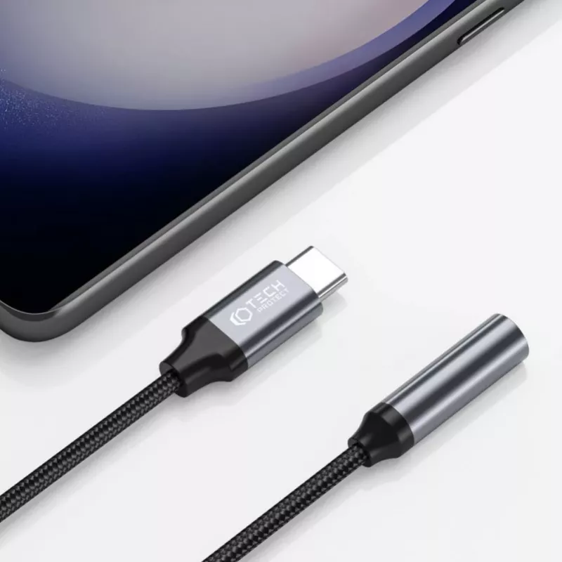Tech-Protect Adattatore audio USB-C a mini jack 3,5 mm (connettore femmina) - Nero