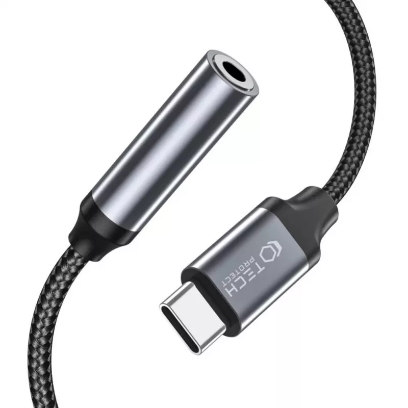 Tech-Protect Adattatore audio USB-C a mini jack 3,5 mm (connettore femmina) - Nero