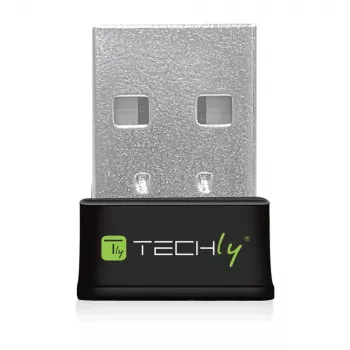 Techly I-WL-USB-600TY mini adattatore USB WLAN dual band MU-MIMO 2dBi 600Mbps nero