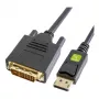 Techly ICOC-DSP-C12-010 cavo convertitore attivo DisplayPort 1.2 su DVI-D 24+1, 1080p, 1m, nero