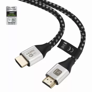 Techly ICOC-HDMI21-8-010T cavo HDMI 2.1 1m 48Gbps 8K 10K intrecciato nero