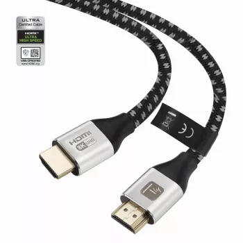 Techly ICOC-HDMI21-8-020T cavo HDMI 2.1 8K 10K 48Gbps 2m nero intrecciato