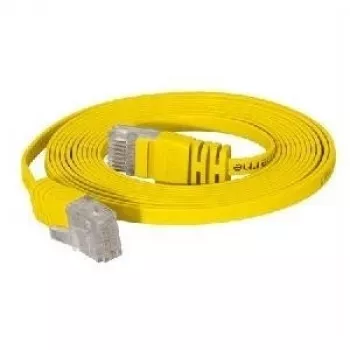 TECLINE cavo patch Cat.6 U/UTP piatto giallo 7,5m – super piatto per sotto tappeti e battiscopa 77807y