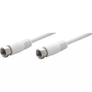 Goobay Cavo di collegamento SAT, da connettore F a connettore F, 15 m, bianco (11866)