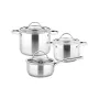 TEESA COOK EXPERT MASTER Set di pentole in acciaio inox 6 pezzi con coperchi, adatto all'induzione