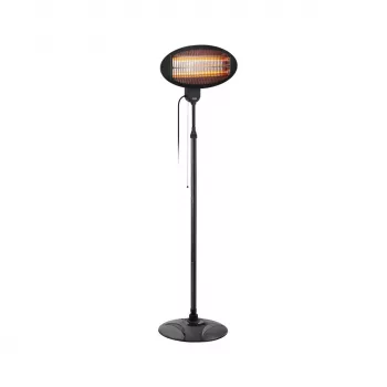 TEESA TSA8050 stufa elettrica da terrazza 2000W riscaldamento a infrarossi alogeno con telecomando, montaggio a parete/soffitto, IP24, nero/argento
