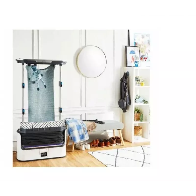 TEFAL YT4050E1 armadio a vapore automatico, 1800 W, serbatoio 2 L, 3 programmi, touchscreen, pieghevole, bianco