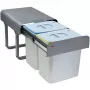 Teka ECO EASY 45 30 L 2 cestelli acciaio zincato grigio sistema di raccolta rifiuti da incasso