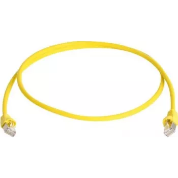 Telegärtner 100008173 CAT 5e F/UTP cavo patch RJ45, 0,5 m, giallo, ignifugo, con protezione anti-piega